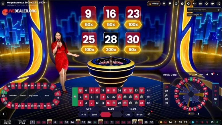 Mega roulette 3000 mega numbers