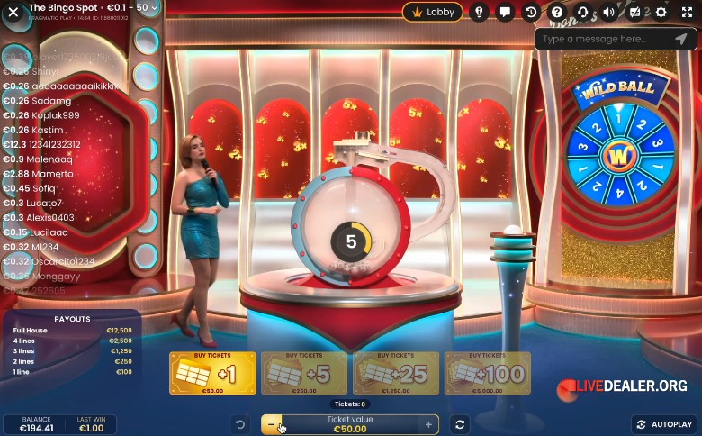 Bingo Spot ticket value