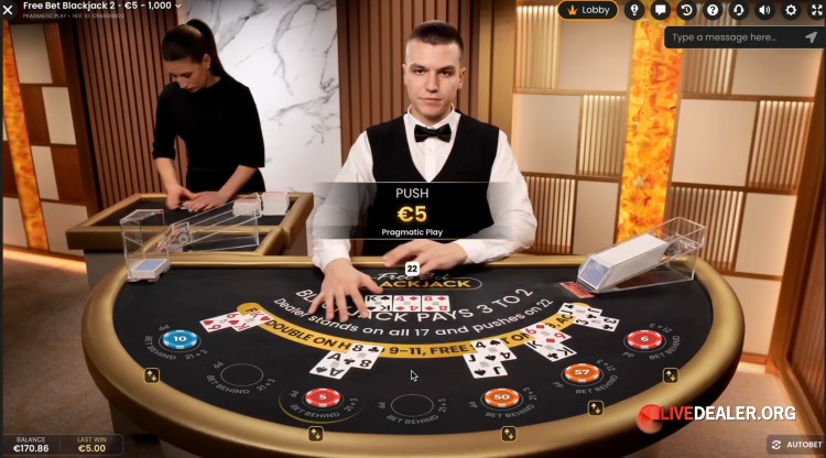 Pragmatic Free Bet Blackjack 22push