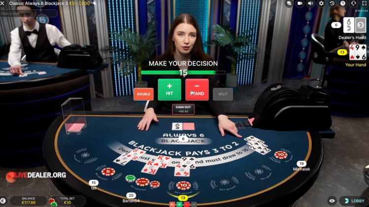 Always 6 Blackjack hit or stand