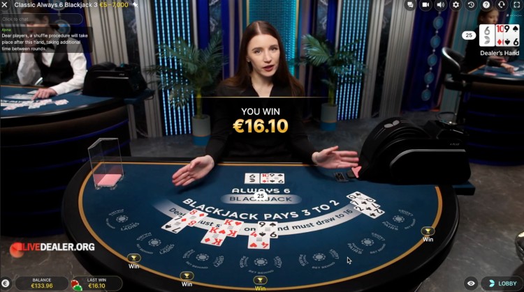 Always 6 Blackjack win
