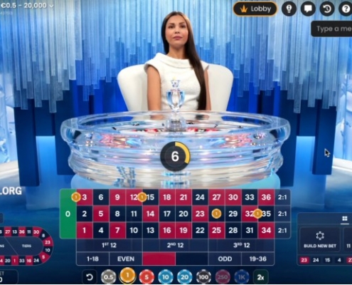 Crystal Roulette place bets