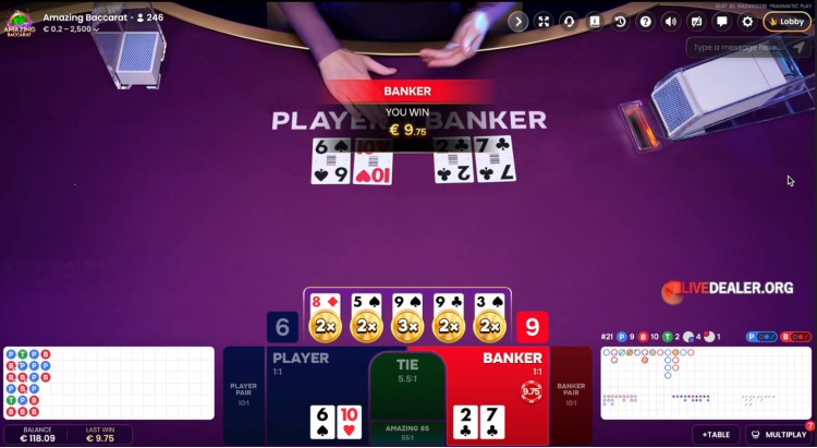 Amazing Baccarat banker win
