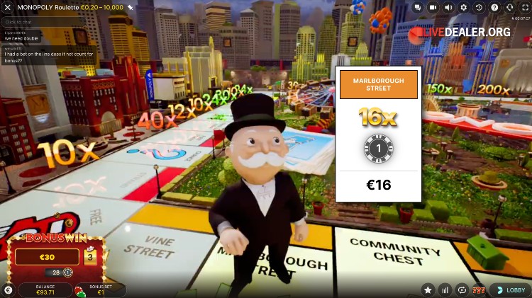 Monopoly Roulette bonus game