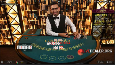 Evolution Gaming live casino hold'em poker with Jumbo 7 Jackpot