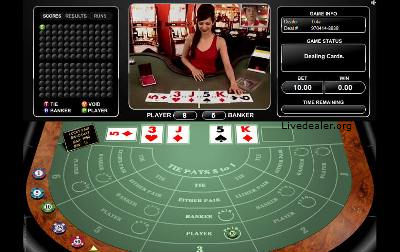 Microgaming live (lucky pair) baccarat