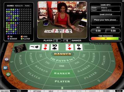 Microgaming live (standard) baccarat