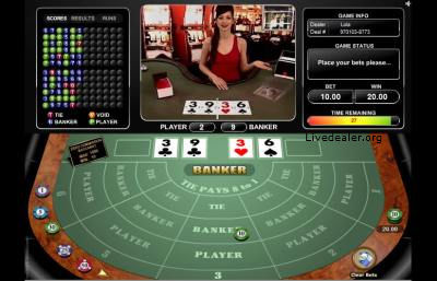 Microgaming live (zero commission) baccarat