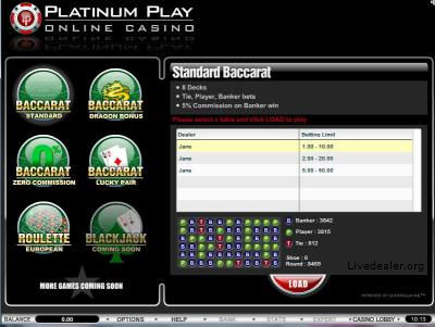 Microgaming live game lobby