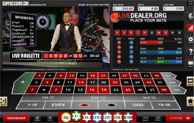 Super Casino live roulette