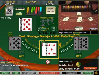 Vuetec's blackjack early payout 2