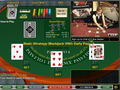 Vuetec's blackjack early payout 1